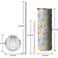 thumbnail image 5 of 20oz Pioneer Flower Skinny Tumblers Stainless Steel Tumbler with Lid and Straw,Vacuum Insulated Double Wall Travel Tumbler Cups with Cleaning Brush for Coffee,Tea, 5 of 6