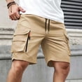 thumbnail image 4 of Mens Cargo Shorts Multi-Pocket 7" Inseam Lightweight Quick Dry Elastic Waist Drawstring Short Pants Outdoor Hiking Summer Wear, 4 of 7