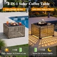 thumbnail image 3 of Ovios 5 Pieces Outdoor Patio Furniture Set High-Back Rattan Wicker Conversation Set Outdoor Sectional with Swivel Chairs & Solar Light Coffee Table, Dark Grey, 3 of 9