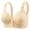 Khaki, variant on Female B Nylon,Spandex Beige Ra New Front Buckle Without Ring Button Vest Type Middle And Elderly Underwear Lace Large Size Bra Ladies Bra