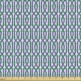 thumbnail image 2 of Ambesonne Purple Stripe Fabric by the Yard Upholstery, Chain Lines Vintage, 5 Yards, Slate Blue Violet and White, 2 of 5