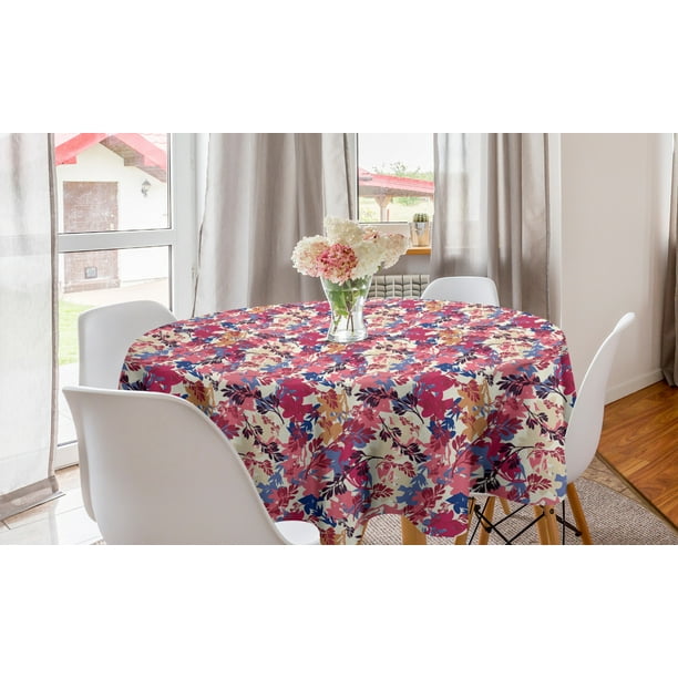 Winter Round Tablecloth Cold Weather In Winter New Year S Eve Traditional Holiday Christmas Stars Circle Table Cloth Cover For Dining Room Kitchen Decor 60 Baby Blue Grey White By Ambesonne Walmart Com