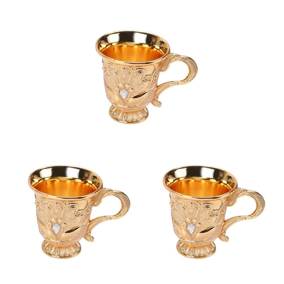 Yuarrent Copa de vino elegante Copa de vidrio en relieve para los amantes del vino Vaso de bebida elegante Vástago de mano dorado Type1 NO1