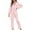 Pink Stripe, variant on DAKIMOE Sleepwear Womens Silky Satin Pajamas Set Long Sleeve Nightwear Loungewear, Black White, L