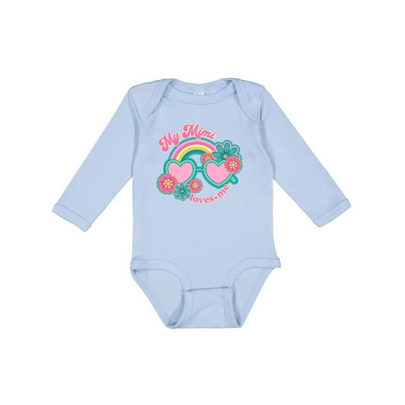 Inktastic My Mimi Loves Me Granddaughter Girls Long Sleeve Baby Bodysuit