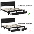 thumbnail image 6 of Homfa King Size Bed Frame with 2 Drawers, PU Leather Upholstered Platform Bed with Adjustable Button Headboard, Black, 6 of 12
