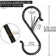 thumbnail image 2 of 10 piezas/20 ganchos en S para colgar, ganchos en S negros, ganchos de metal resistentes con hebilla de seguridad, diseños para colgar plantas, luces, utensilios de cocina, sartenes, etc., 2 of 5