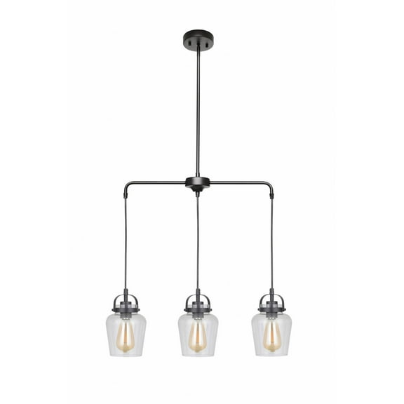 53593-FB Craftmade Lighting Trystan - Three Light Pendant in Transitional Style - 5.5 inches wide by 30 inches high-Flat Black Finish