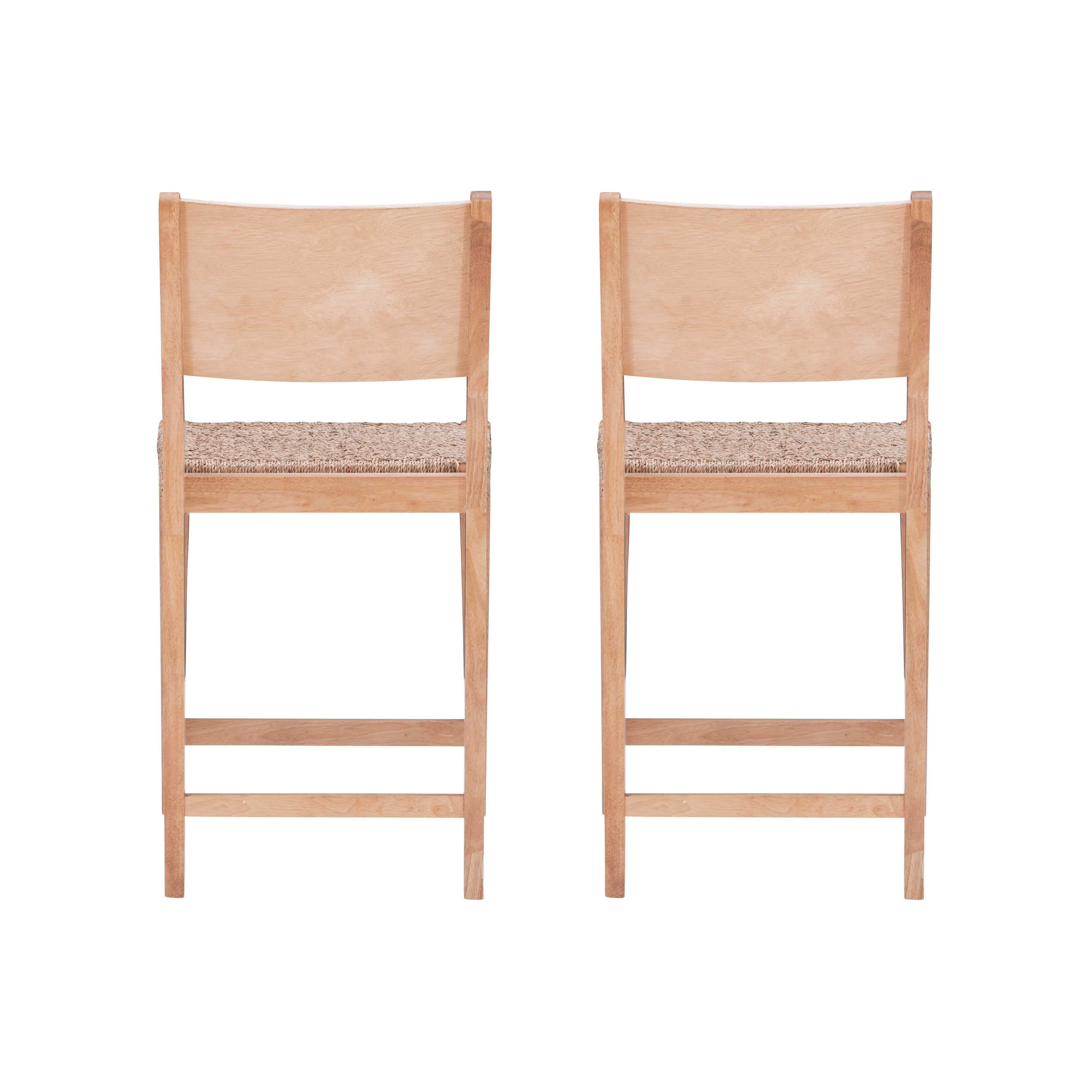 Holden 24" Counter Stools, Set of 2, Natural with Handwoven Seagrass Seat