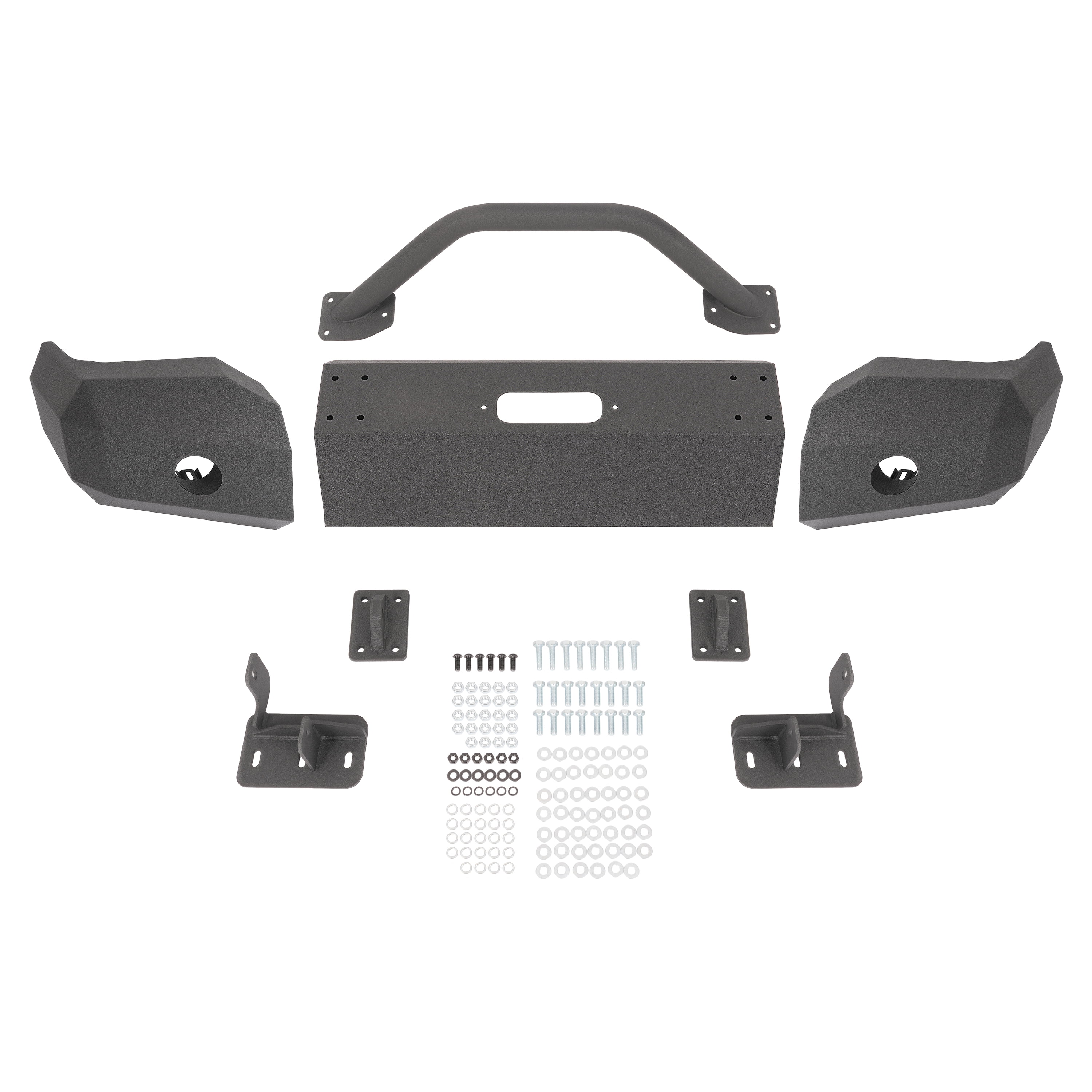 Kojem Front Bumper Assembly for 2003-2006 GMC Sierra 1500 Powder Coated Black Steel
