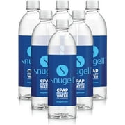 Snugell Distilled Water for CPAP Machines , 20oz Bottles 6-Pack , for ResMed and Respironics Machines ,Travel Friendly , Clean , Multi-Use , Made in USA