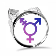 Gender Identity Rainbow Equality Ring Adjustable Love Wedding Engagement