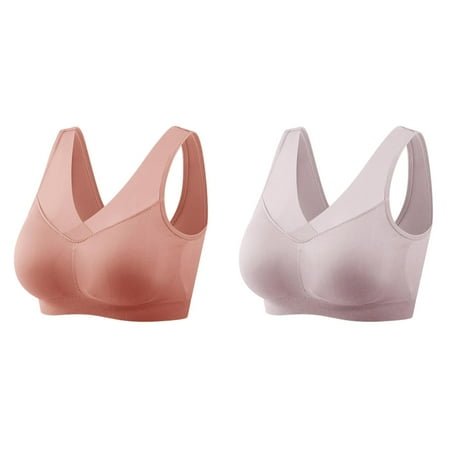 2-Pack Women s Comfortable And Thin Summer Bra Beautiful Back Tank Top No Steel Ring Bra Sports Bras for Women Non Removable Pads Compression Sports Bras for Women Womens Compression Sports Bra