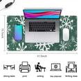 thumbnail image 5 of Long Mouse Pads for Desk,Green Christmas Snowflake Pattern Desk Mats on Top Of Desks, Desk Mouse Pad Extra Large with 3mm Non-Slip Base and Stitched Edge for Gaming,Office,Work,Home 31.5x15.7in, 5 of 5