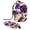 Multicolor 2, variant on Large Barrel Drawstring Makeup Bag, Purple Flowers Sugar Skull Travel Cosmetic Bag Portable Make Up Organizer Bag