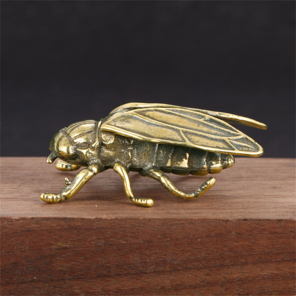 1pcs Brass Insect Figurine Small Insect Statue House Ornament Animal Figurines 
