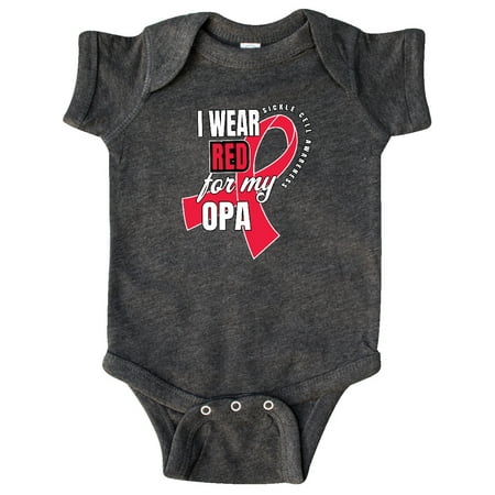 

Inktastic Sickle Cell Awareness I Wear Red For My Opa Gift Baby Boy or Baby Girl Bodysuit