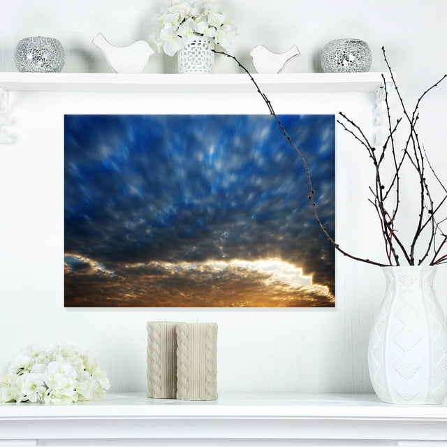 Ciel Bleu et Marron Dramatique - Uvre d'Art Moderne sur Toile