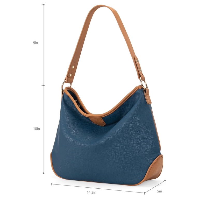 Montana West Soft Hobo Bag, Two-Tone Blue photo 6