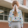 thumbnail image 3 of DISNIMO Girls Cropped Sweatshirt Flower Printed Long Sleeve Pullover Tops Kids Fashion Crop Tops Round Neck Pullover Sweatshirt Fall Winter Outfits, 3 of 7