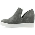 thumbnail image 3 of Journee Womens Cardi Round Toe Slip On Wedge Sneakers, Widths Available, 3 of 10
