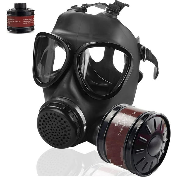 Nuclear and chemical survival gas masks, gas mask with 40mm activated carbon filter, tactical respirator mask for chemicals, gases, paint, vapors, welding