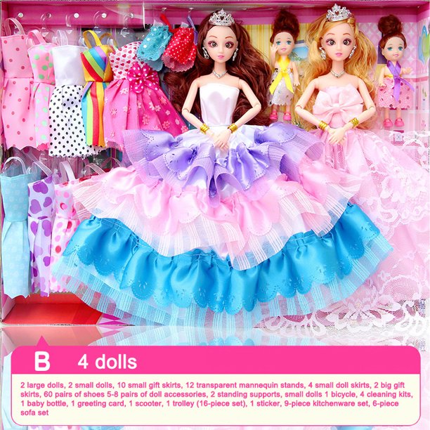 Barbies Gift Box Doll Set Princess Children Girl Toy for School Gift