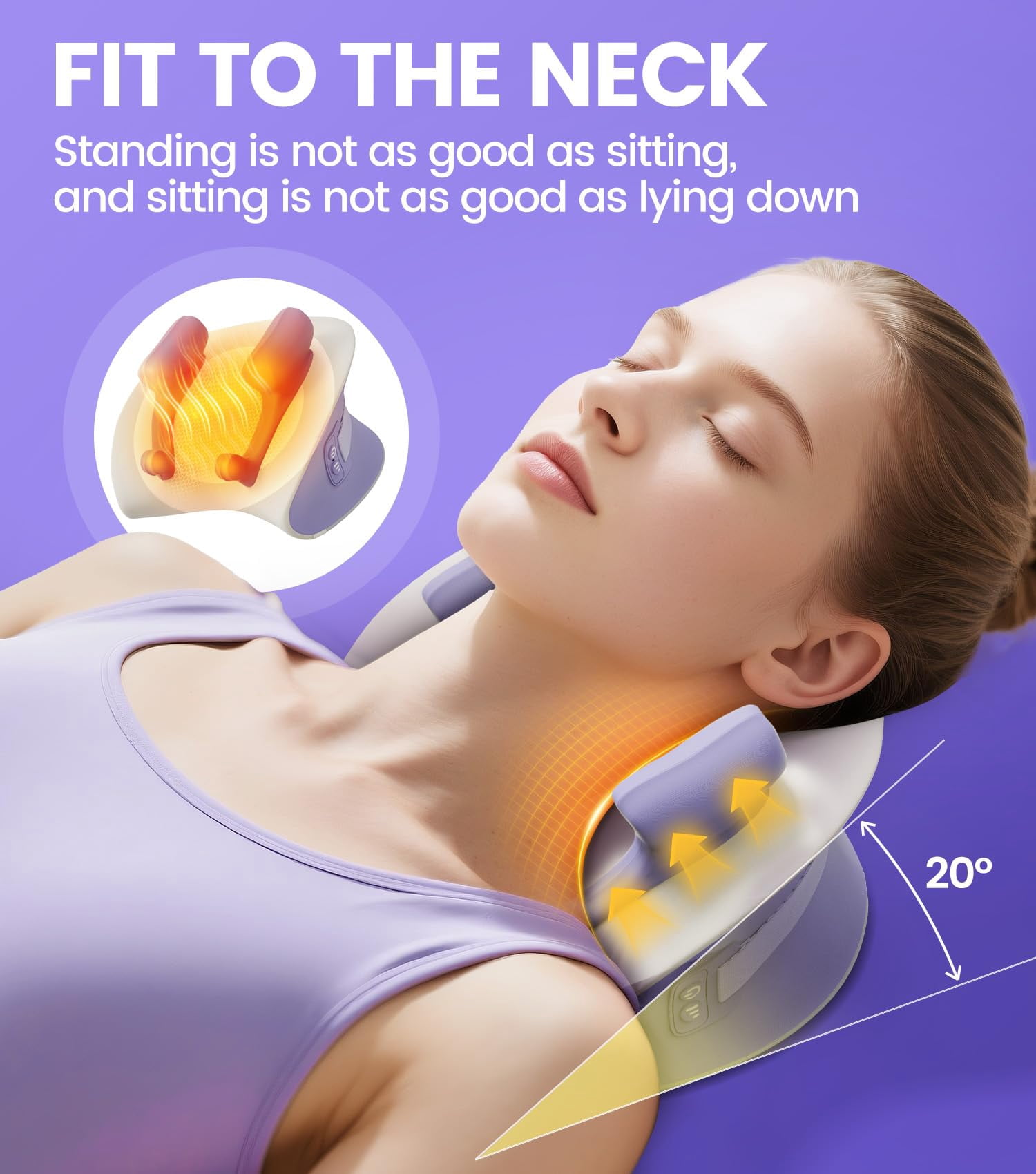 Hizoo Neck Massager - Neck Massager Pillow With Heat,Shiatsu Back And Shoulder Massage With Deep Tissue Kneading, Portable Cervical Traction Device For Full Body Muscle Pain Relief