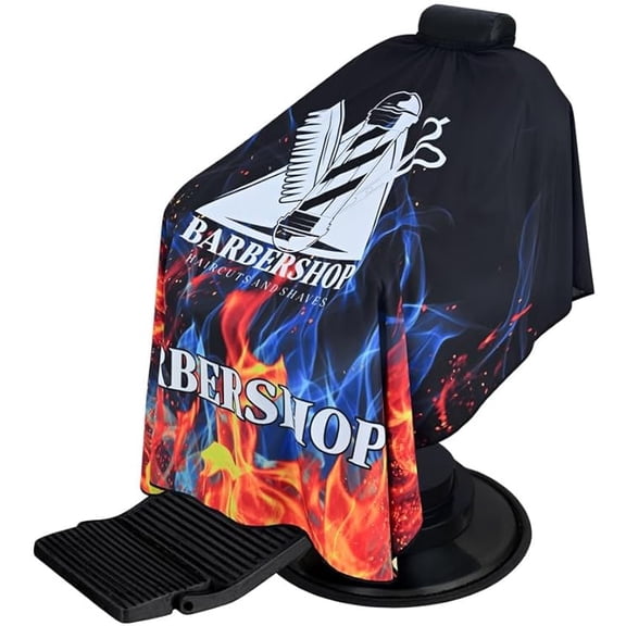 Ragele Barber Supply Professional Barber Cape with Flame Design, Barber Tools Cutting Cape
