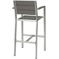 thumbnail image 4 of Modway Shore Outdoor Patio Wood and Aluminum Bar Stool in Silver/Gray, 4 of 4