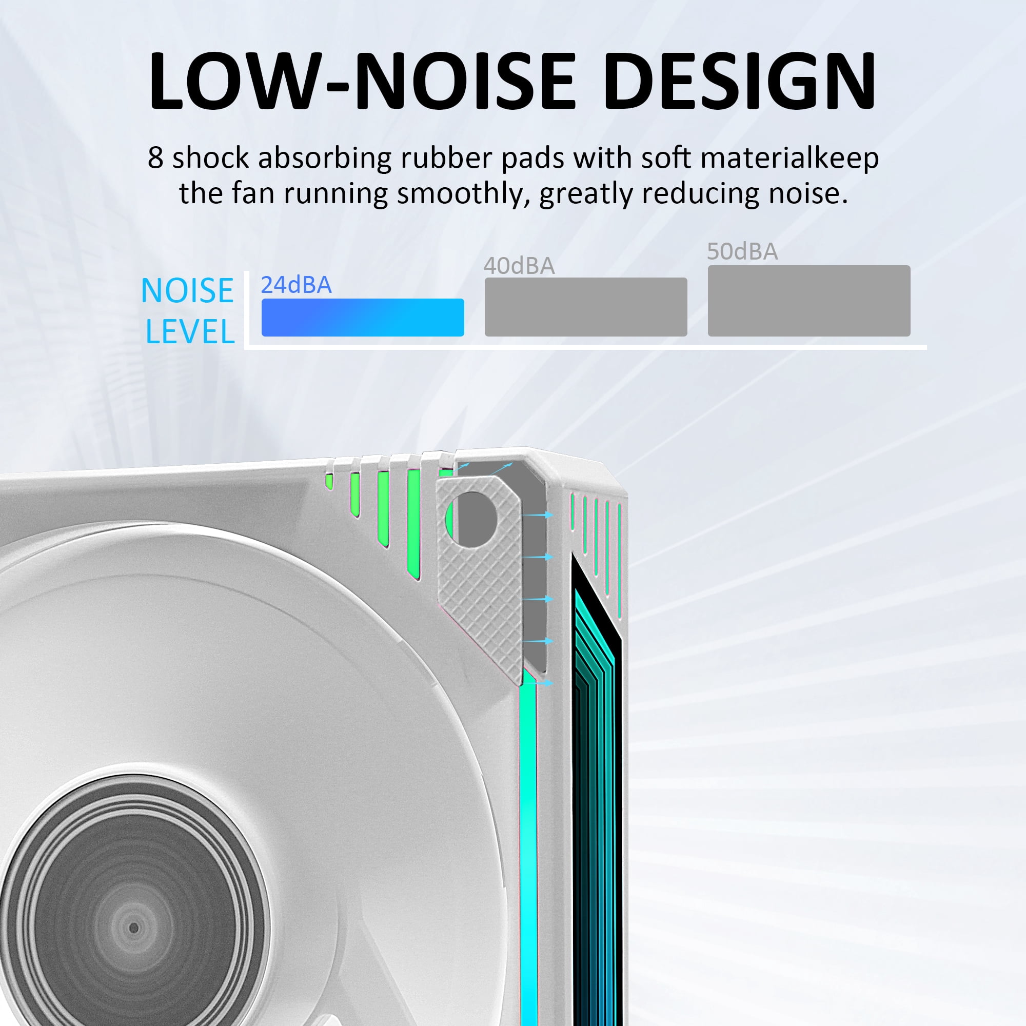 PANO-MOUNTS 120mm White 6Pin Infinity Mirror Gaming PC Computer CPU Cooler Chassis RGB Fans With Adjustable Color Controlled By Remote 3-Pack
