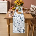 thumbnail image 2 of Blue Botanical Table Runner 70 Inches, Watercolor Spring Floral Summer Leaf Bed Runner Dresser Scarves Tabletop for Indoor Outdoor Parties/Ceremony/Banquet, 13" x 70", 2 of 8