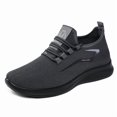thumbnail image 2 of Men's Low-Top Lace-Up Knit Upper Walking Shoes Streamlined Lightweight Sole Casual Daily Athletic Sneakers, 2 of 5
