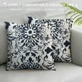 thumbnail image 3 of JEUXUS  Decorative Cushion Covers Navy Blue Bohemian Flower Throw Pillow Covers, 3 of 5