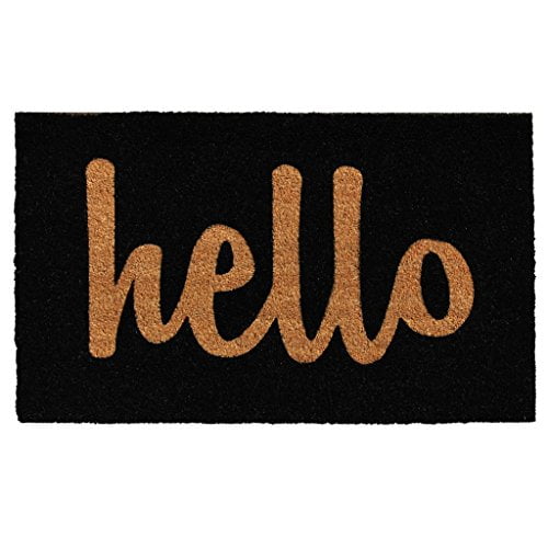 Calloway Mills 100232436BNS Script Hello Doormat, 24" x 36", Black/Natural