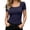 #3Navy, variant on MYAOYINo Boundaries Ribbed T-Shirt Soft Stretchy Short Sleeve Slim Womens