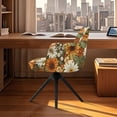 thumbnail image 3 of Xoenoiee Sunflower Daisy Print Modern Stretch Curved Back Dining Chair Covers with Armrest, Office Desk Chair Covers Accent Dining Room Chairs Covers Slipcovers with Arms, Swivel Armchair Protector, 3 of 7