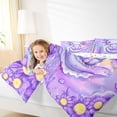 thumbnail image 3 of Homewish Cute Purple Axolotl Bedding Comforter Set, Dreamy Cartoon Animal Twin Comforter Sets, Groovy Flower Plant Reversible Bedding Set, Microfiber Bedroom Decor, 2pcs, 3 of 7