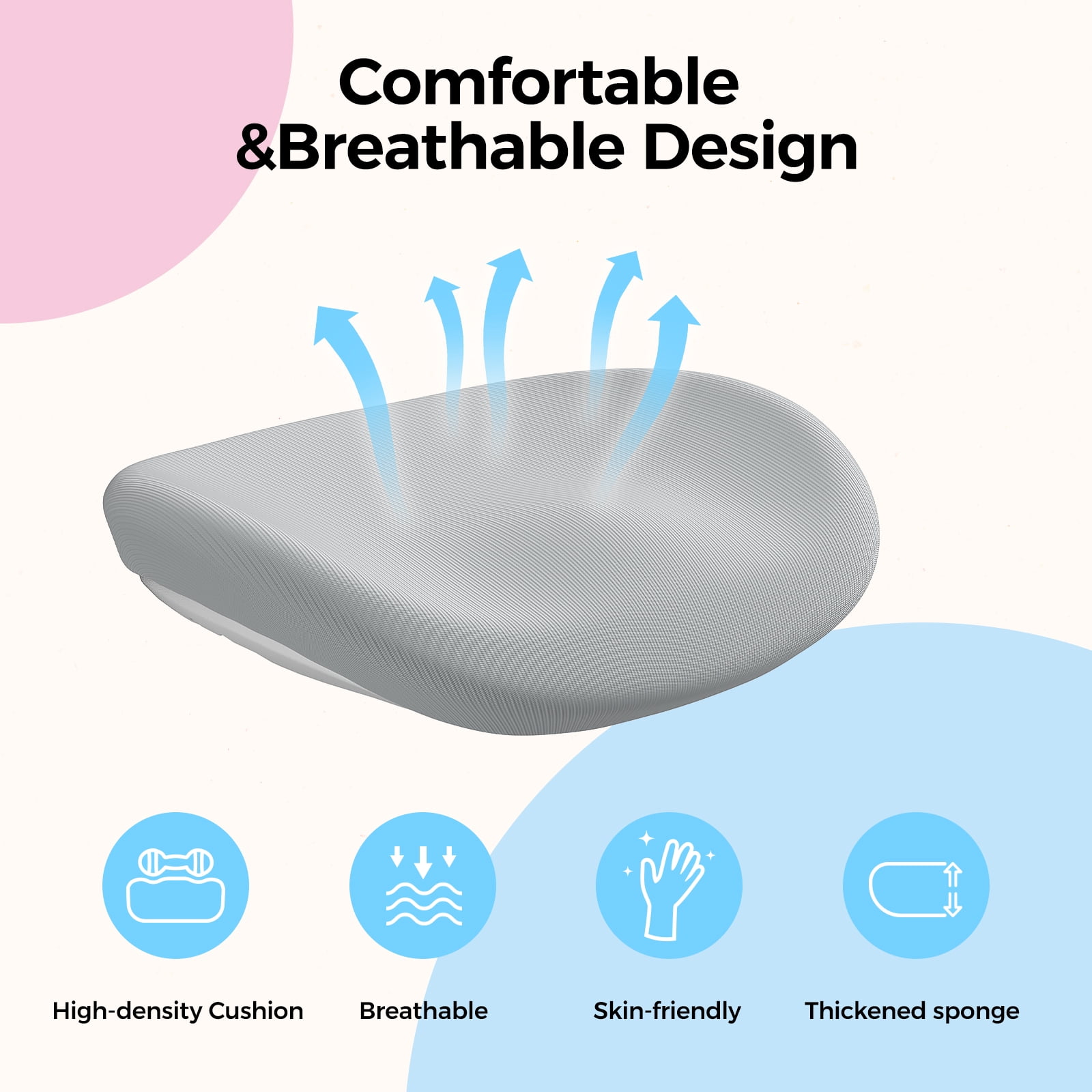 Kids Study Desk Chair, Ergonomic Adjustable Height Children's Study Chair, Swivel Mesh Desk Chair with Wheels, Home Office Chair for Children in Home Bedroom-Includes 2 Free Chair Covers