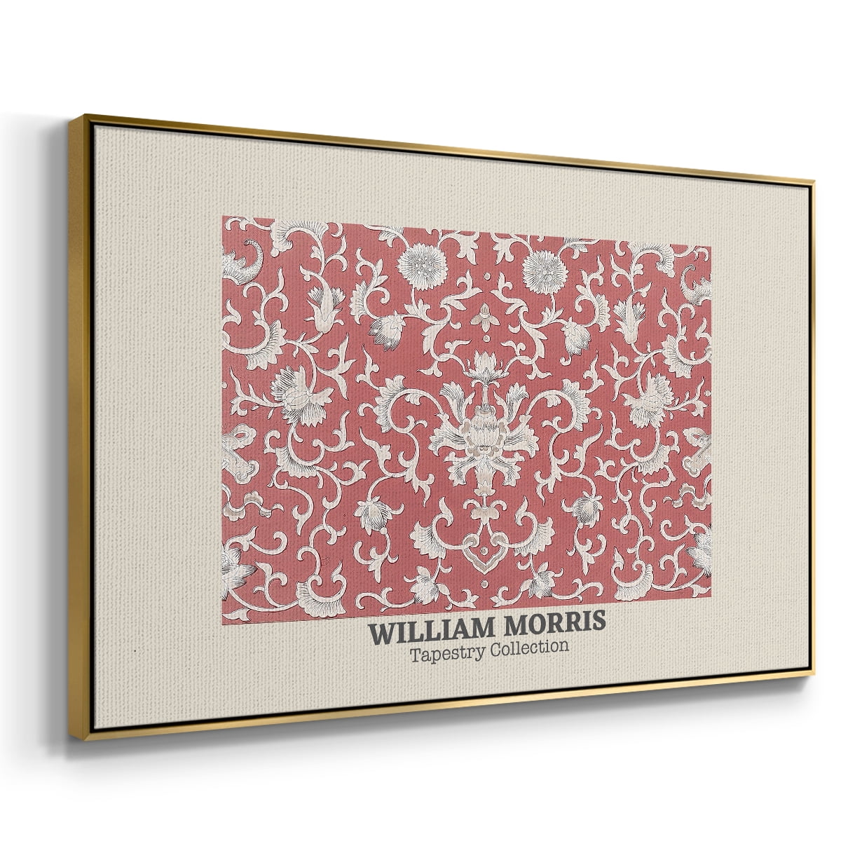 Vintage Abstract Print-LI Framed in Gold Wood Gallery Wrapped Canvas 25 in. x 37 in.