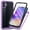 Purple, variant on Galaxy A05 Case with Built in Screen Protector,Dteck Full-Body Shockproof Rubber Hybrid Protection Crystal Clear PC Back Protective Phone Case Cover for Samsung Galaxy A05,Black