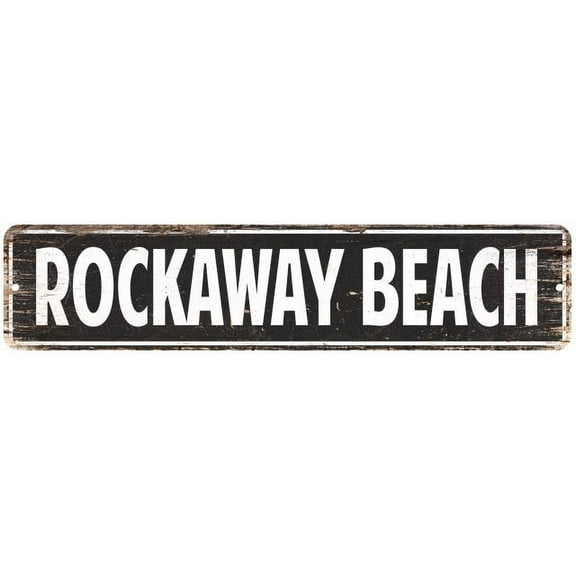 Rockaway Beach Vintage Look Gift Metal Sign Chic 4x18 204180008245