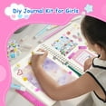 thumbnail image 3 of SILOON DIY Journal Kit, Journal Set for Teenage Girls and Scrapbook & Diary Supplies Set, Journaling Art Crafts Kit Teen Girl Birthday Gifts Ideas for 8-14 Years and Up - Pink, 3 of 7