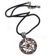 thumbnail image 1 of 1pc Fashion Invert Pentacle Pentagram Star Pewter Pendant Cosplay Necklace New--Red-Product code 48937 Red, 1 of 1