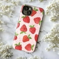 thumbnail image 5 of Cute Strawberry iPhone Case, Kawaii Red Fruit Aesthetic on Pastel Pink, Sweet Summer Berry Design for iPhone 16 15 14 13 12 11 Pro Max Plus Mini, 5 of 5