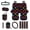 Black and Multi - Dog Paw, variant on LedBack Dolphin Rainbow Print Full Set Car Seat Covers with Accessories Universal Car Front and Rear Seat Covers for Truck Sedan Vehicle, Decorative Auto Interior Accessories, Set of 15