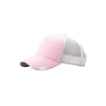 thumbnail image 1 of Top Headwear Distressed Cotton Twill/Mesh Trucker Hat - Pink/White, 1 of 2