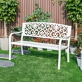 thumbnail image 2 of Harmony in White- Steel and Cast Iron Garden Bench for Outdoor Serenity, 2 of 4