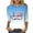 Blue A, variant on IROINNID Women's Round Neck T-Shirt Fashion Casual Fashion 3/4 Sleeve Tops 4th Of July