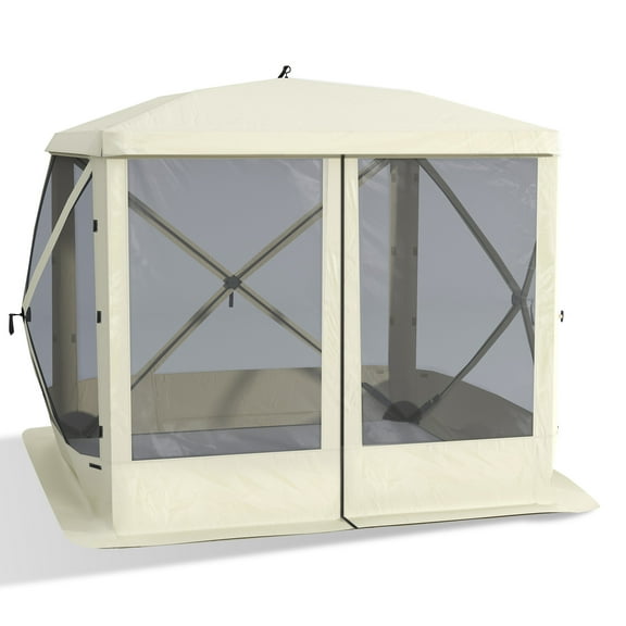 Homiyad Pop Up Camping Canopy Gazebo,Screen Shelter Party Tent with 1-Person Easy Set-Up, Ventilating Mesh, Portable Carry Bag